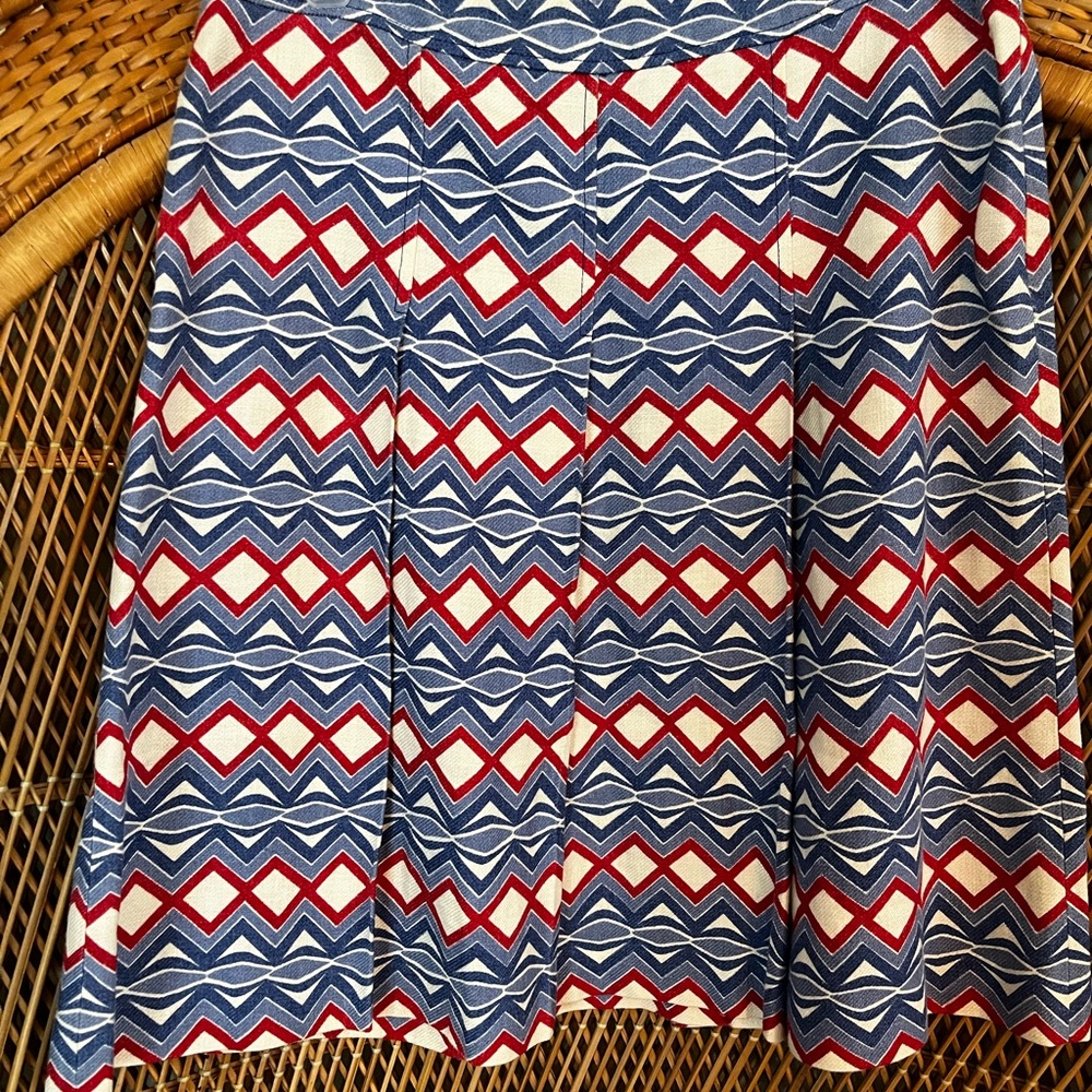 Vintage rare MIU MIU Geometric Patterned Skirt - Red and Blue